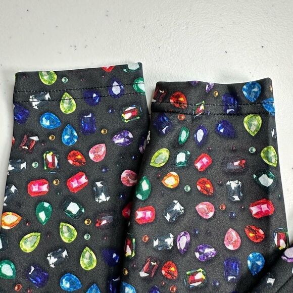NWT Terez Child Girls Black Multi Color Jewel Print Leggings - Size 10/12 - Picture 5 of 5